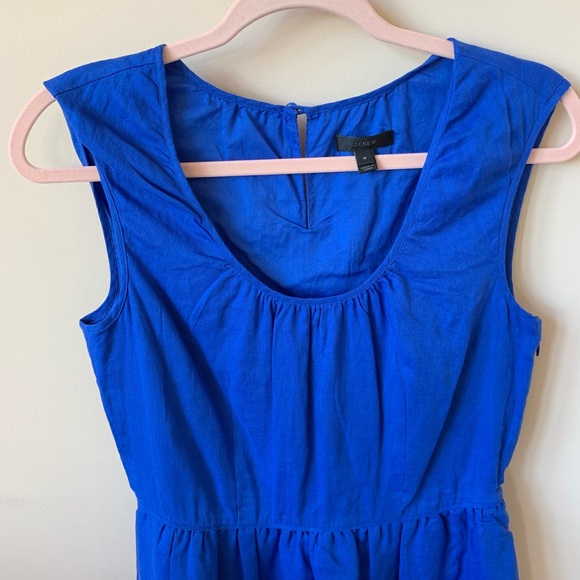 J. Crew linen! royal blue fit flare sundress #453 - Picture 2 of 6